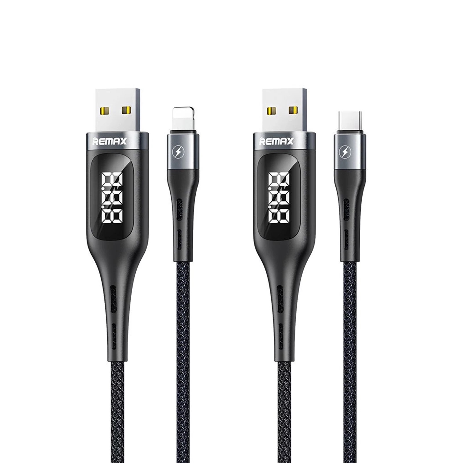 USB Type-C/Lightning 2.1A対応 高速充電 電流/電圧 自動充電オフ ディスプレイ付き データ転送 充電 ケーブル Disk  House