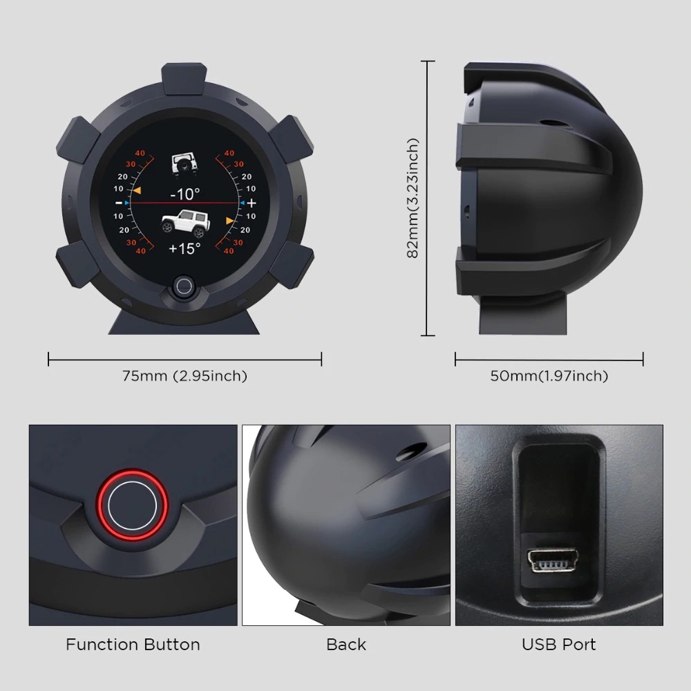 オフロード車対応 スマート GPS スピードメーター デジタル 勾配レベル