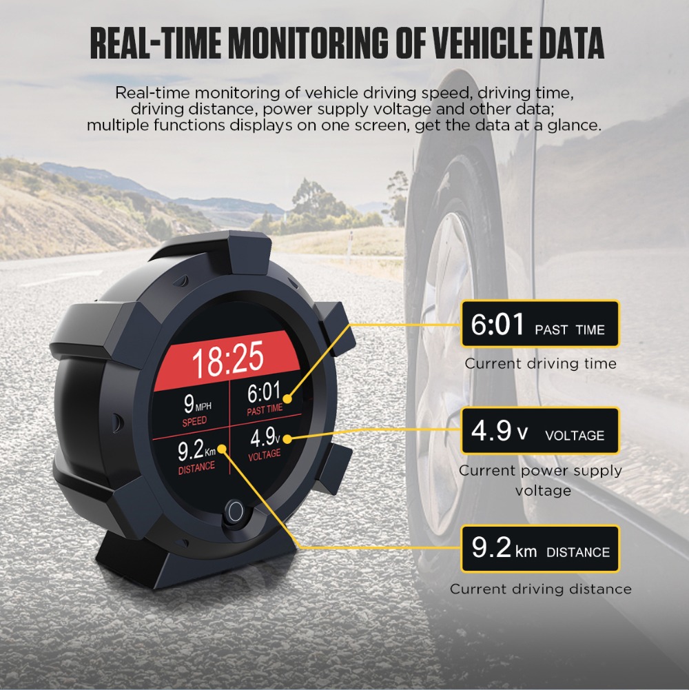 オフロード車対応 スマート GPS スピードメーター デジタル 勾配レベルメーター