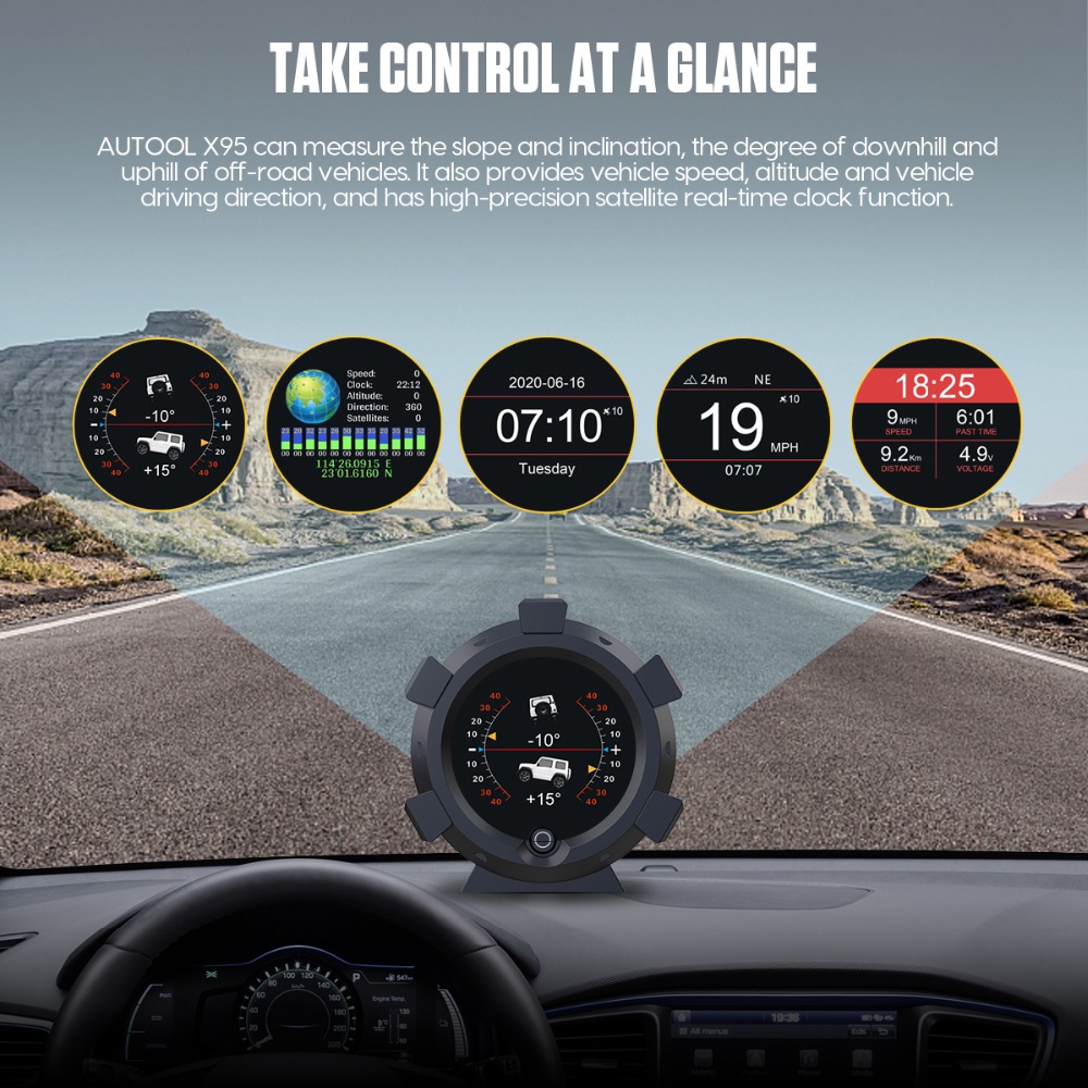 スマートガジェットgps 速度超過 アラームスピードメーター Mph Hud デジタルゲージ 屋外 オフロードガイド 車のヘッドアップ ディスプレイ 当店一番人気