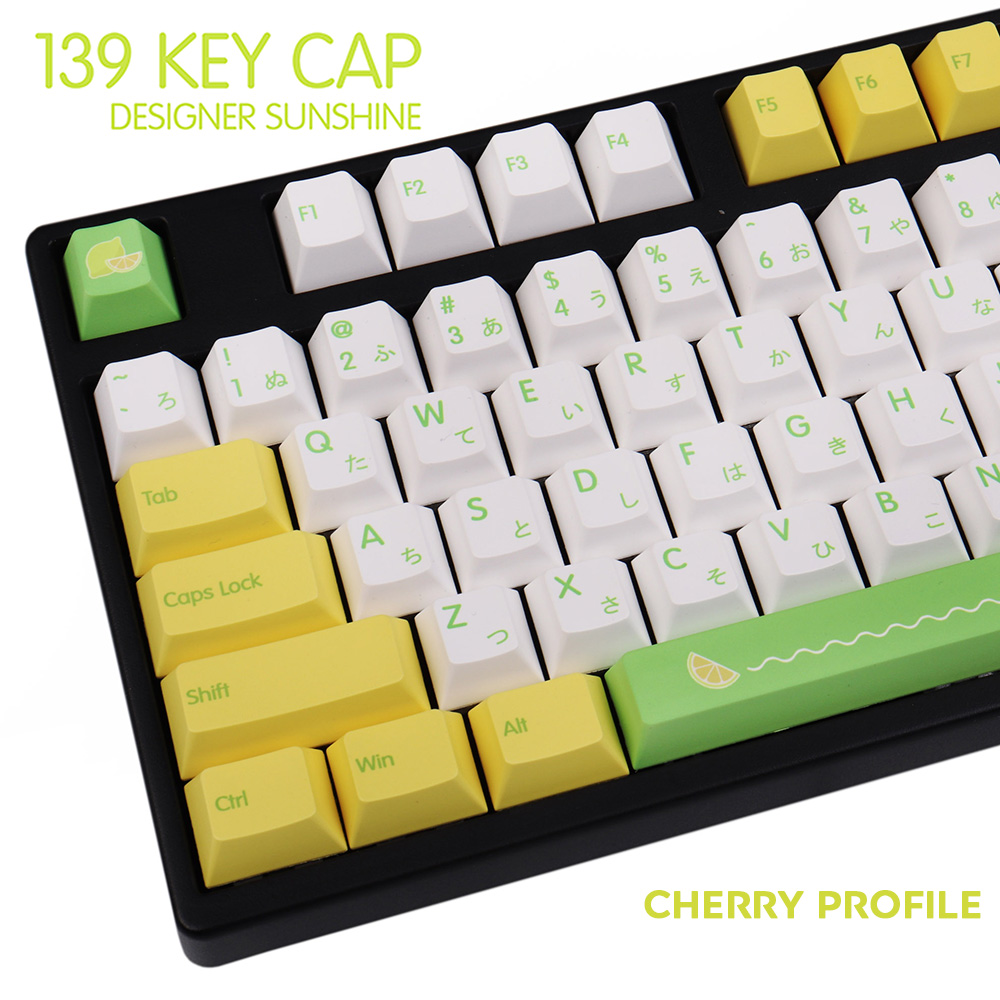 135キー DYE-SUB プロファイル日本語 かな キーキャップ Cherry MX スイッチ メカニカルキーボード対応