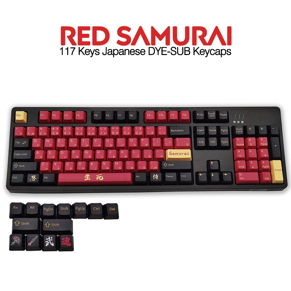 117キー DYE-SUB プロファイル日本語 かな キーキャップ Cherry MX スイッチ メカニカルキーボード対応