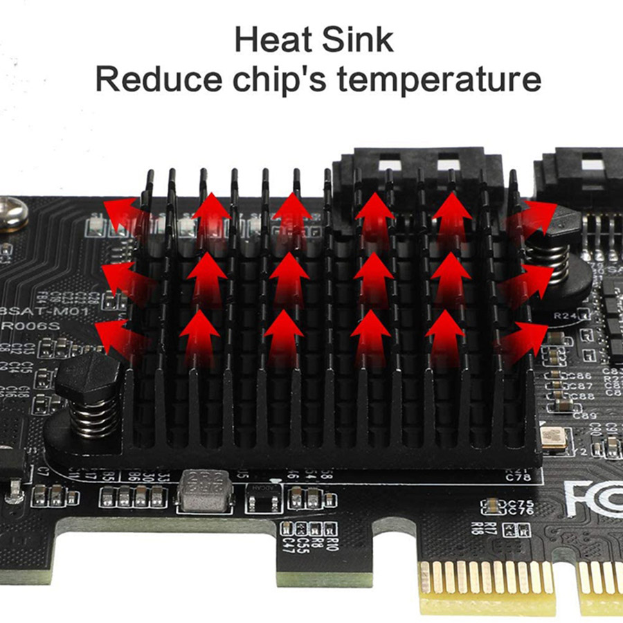 8ポート PCI-e to SATA コントローラー拡張カード