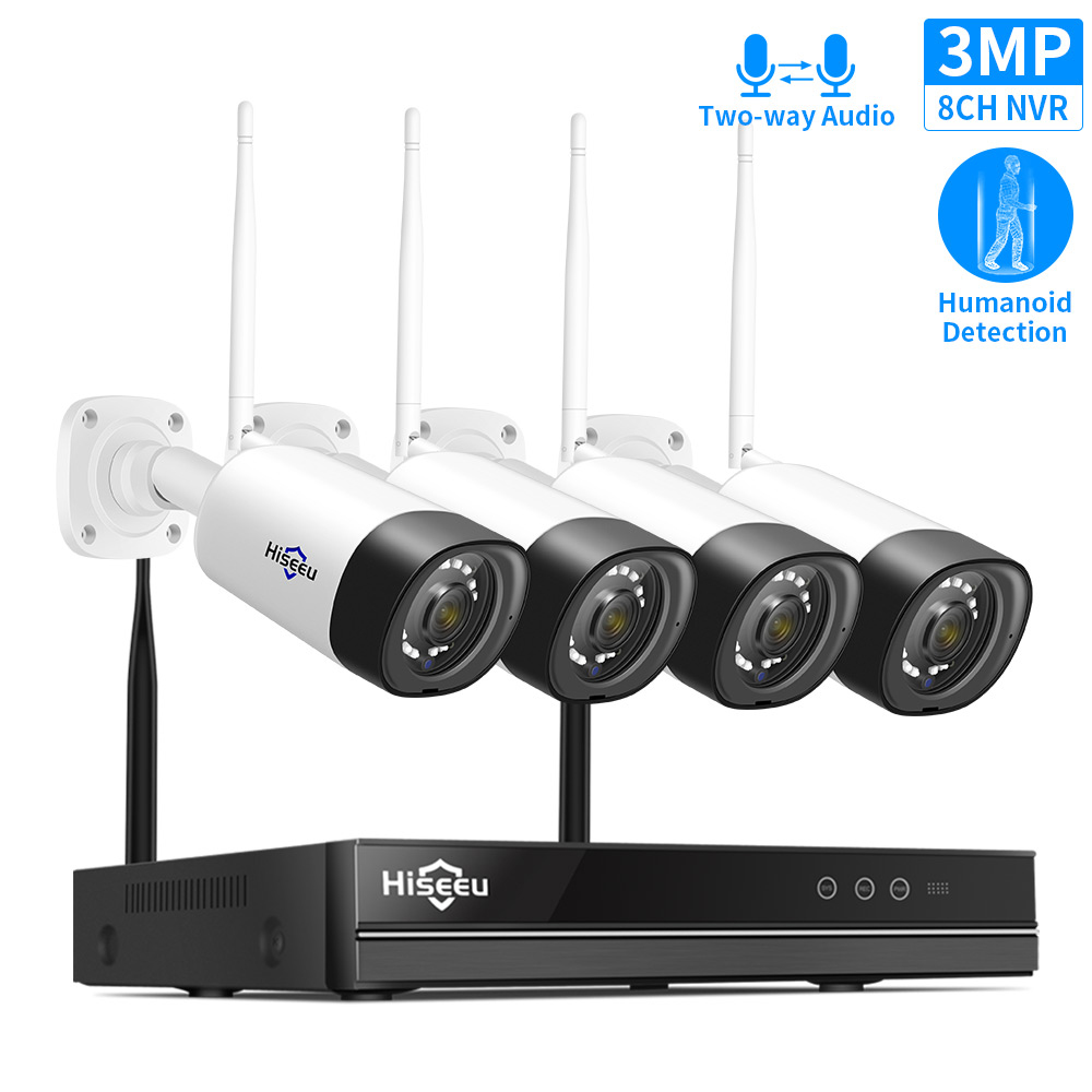 8CH 3MP ワイヤレスDVR + IP66 防犯カメラ 4台セット - Disk House