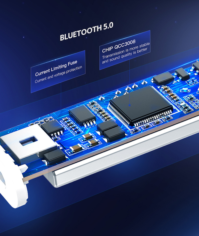 Bluetooth 5.0 ワイヤレス オーディオレシーバー APTX LL対応 3.5mm AUXジャック