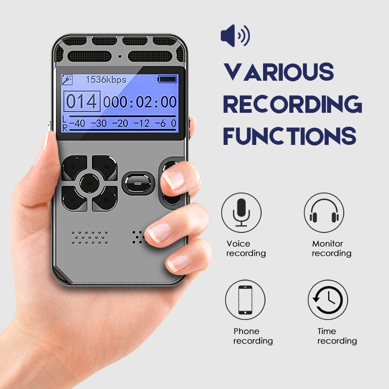 薄型ボイスレコーダー MP3音楽プレーヤー ボイスアクティベーション ノイズリダクション
