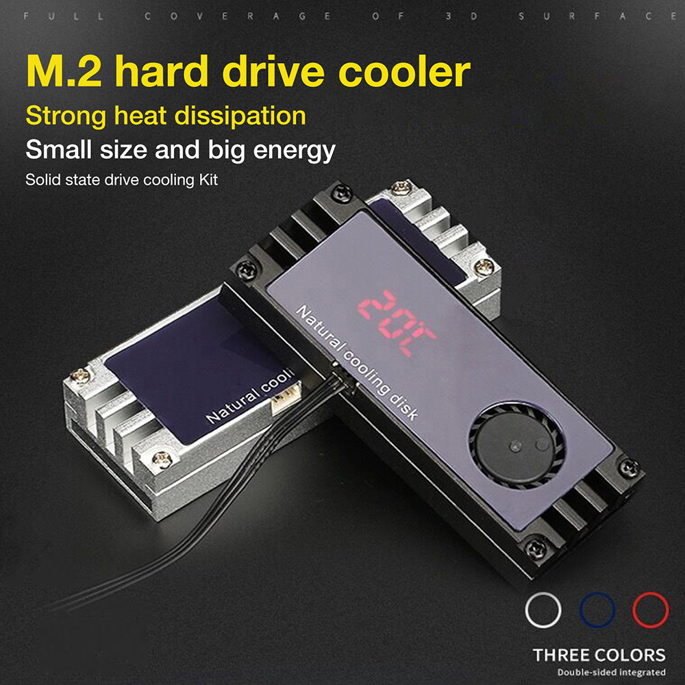 冷却ファン OLEDディスプレイ付き M.2 2280 SSD ヒートシンク サーマルガスケット