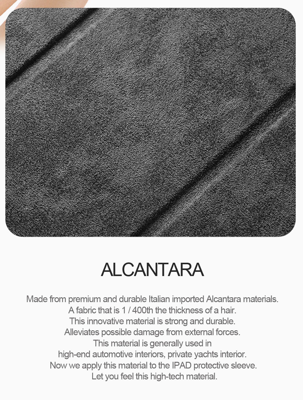 アルカンターラ ラグジュアリー iPad スマートフォリオケース