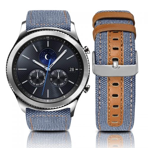 SAMSUNG Galaxy Watch 42mm 46mm Gear S2/3/4 Active対応 デニム＆レザー 時計バンド 20mm 22mm