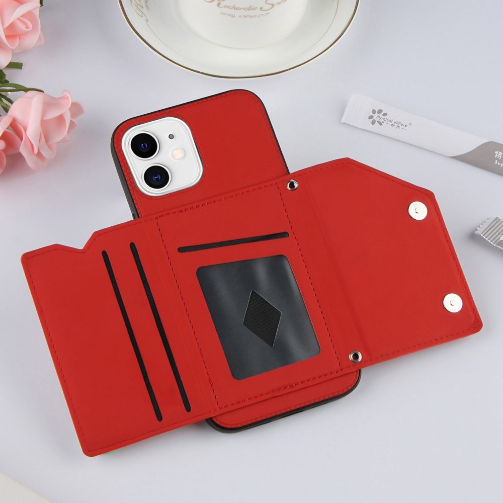 PU レザー iPhone 13 12 11 X 8 7 SE2 カード スロット ウォレットカバー - 画像 (11)