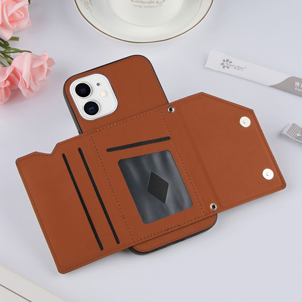 PU レザー iPhone 13 12 11 X 8 7 SE2 カード スロット ウォレットカバー - 画像 (12)
