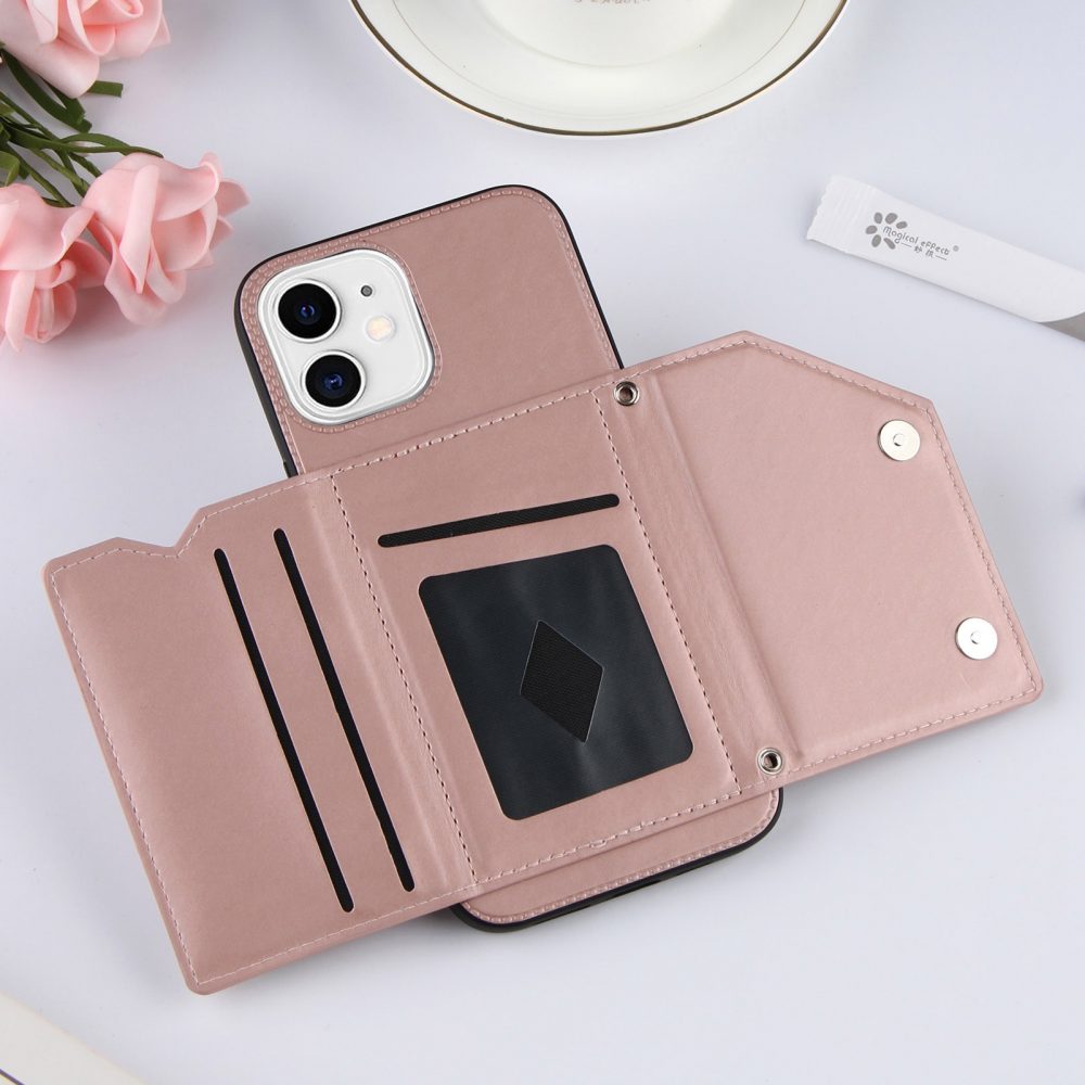 PU レザー iPhone 13 12 11 X 8 7 SE2 カード スロット ウォレットカバー - 画像 (9)