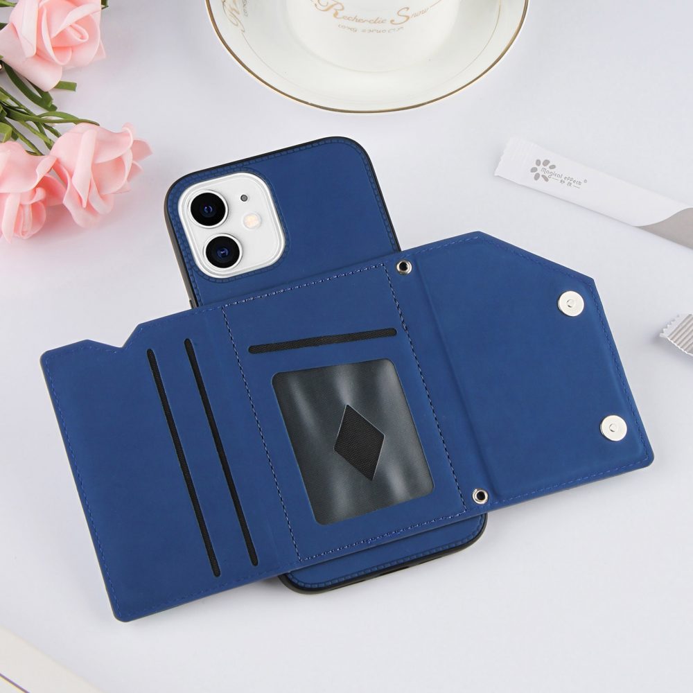PU レザー iPhone 13 12 11 X 8 7 SE2 カード スロット ウォレットカバー - 画像 (10)