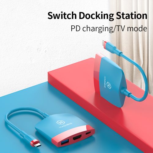Nintendo Switch対応 USB-C to 4K HDMI USB 3.0 PD ポータブルドッキングステーション