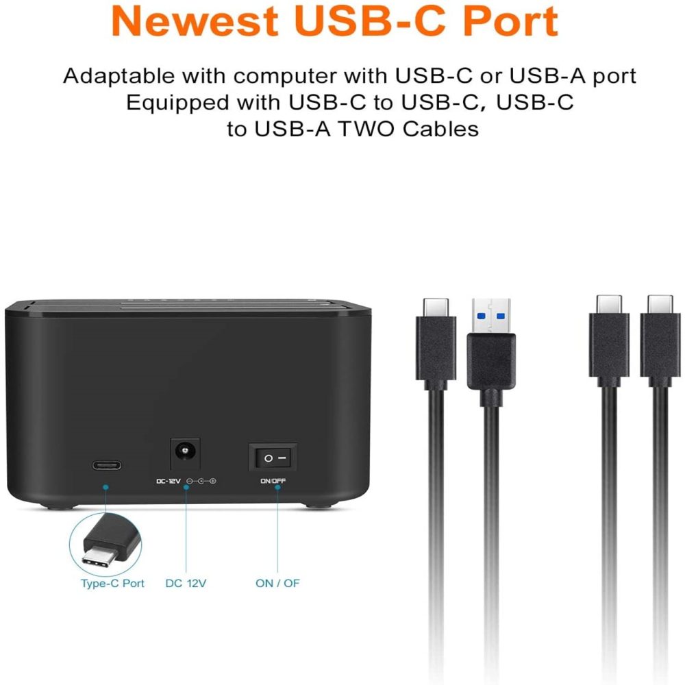 クローン機能付き 2.5/3.5インチ SATA ハードディスク・SSD デュアル ドッキングステーション USB 3.0接続 UASP - 画像 (6)