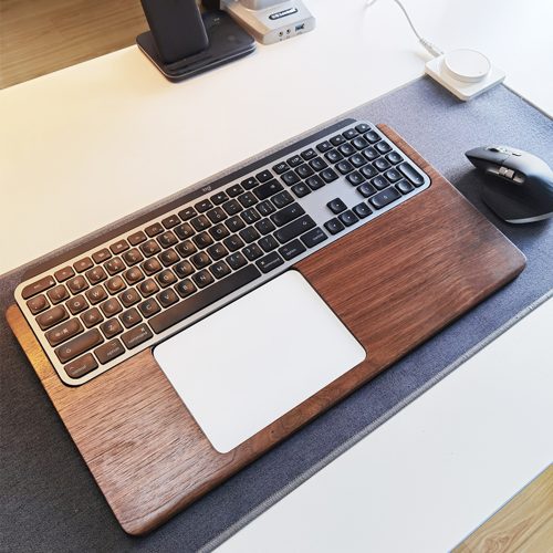 ウォルナット ソリッド 木材 ロジクール MX Keysキーボード + Magic Trackpad リストサポートパッドトレイ