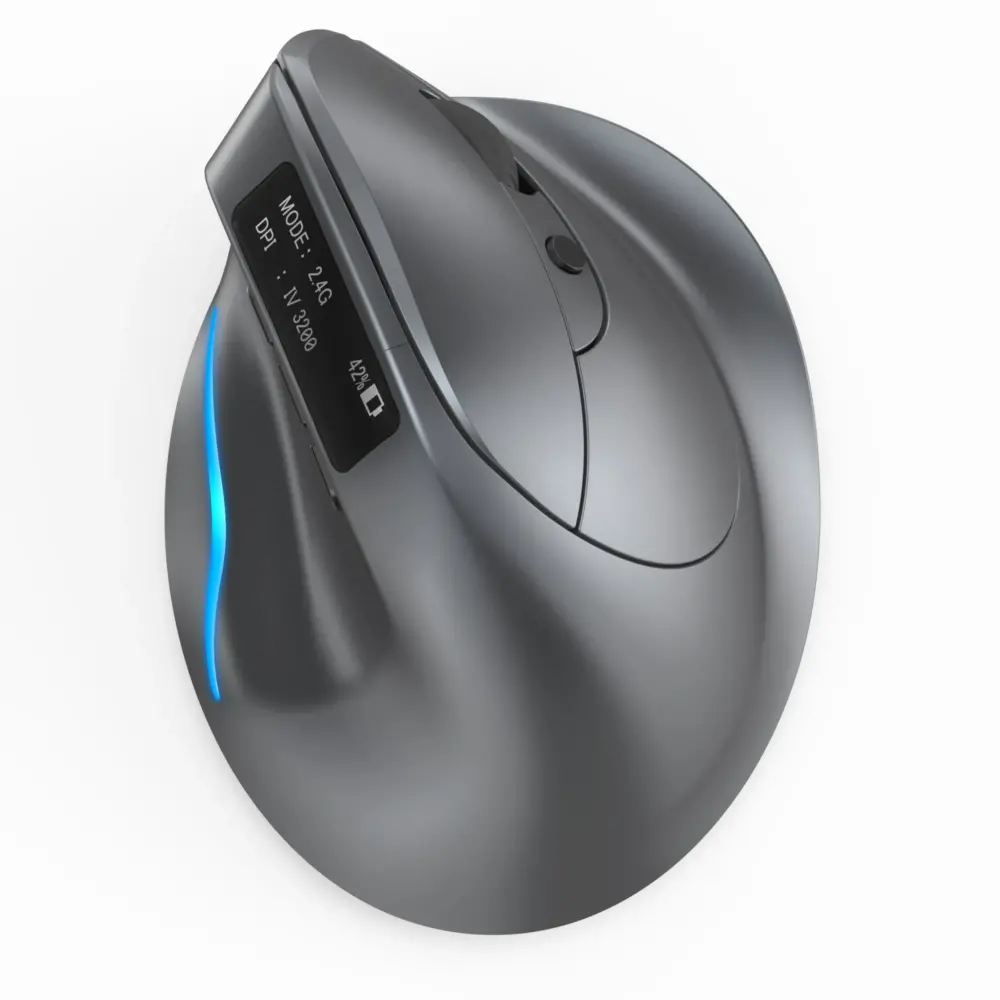 垂直型 Bluetooth 2.4GHz ワイヤレス エルゴノミクス 光学マウス - 画像 (3)