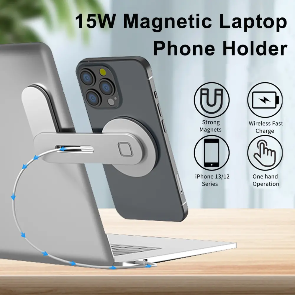 iPhone用 15W マグネットワイヤレス充電 スクリーンスタンド - 画像 (3)