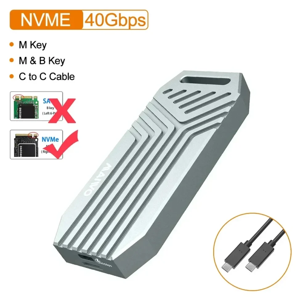 USB 4.0 M.2 NVMe SSD ケース Thunderbolt 4/3 USB 3.2/3.1対応 - 画像 (6)
