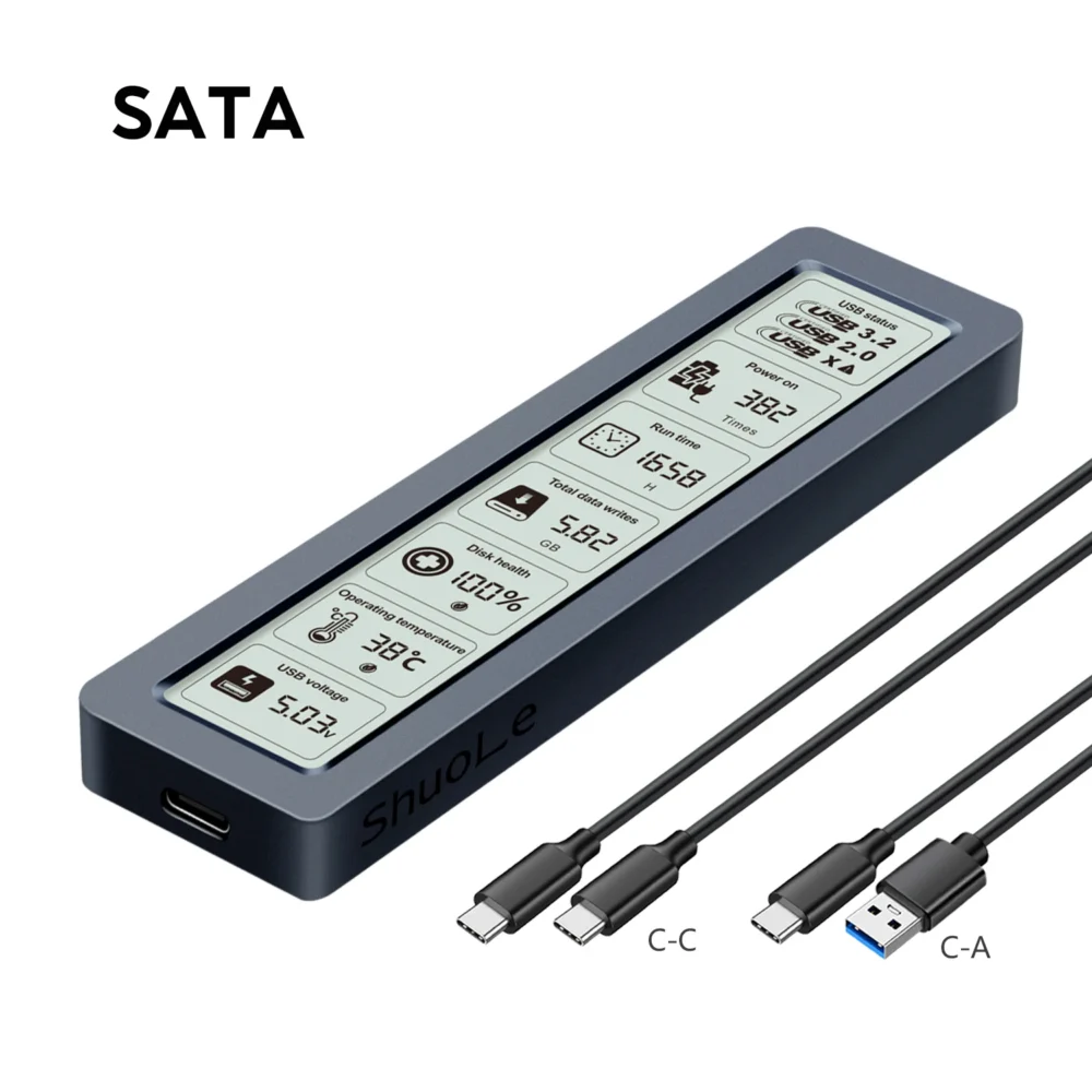 M.2 NVMe/SATA SSDケース USB 3.2 Gen 2 可視化ディスプレイ搭載 - 画像 (8)