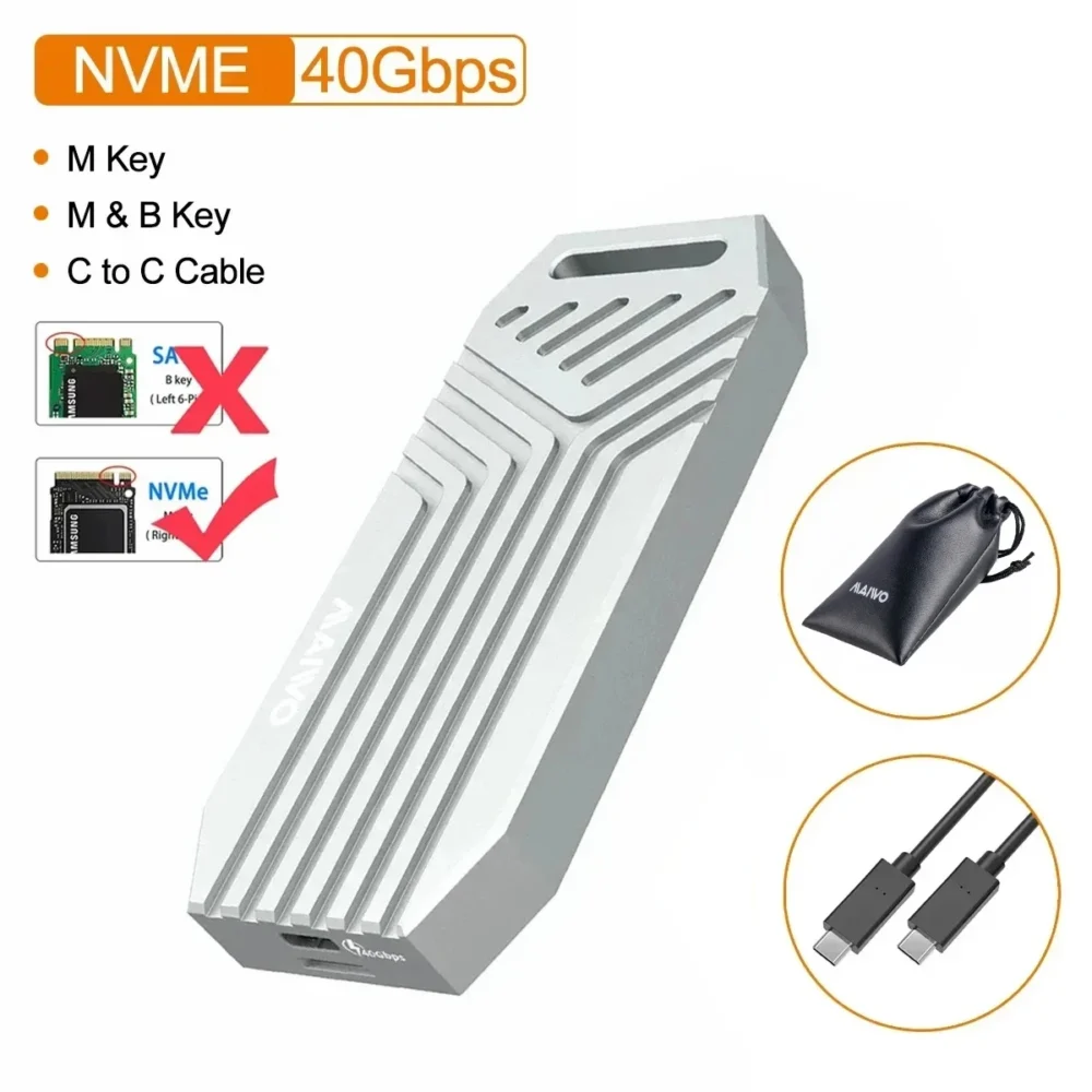 USB 4.0 M.2 NVMe SSD ケース Thunderbolt 4/3 USB 3.2/3.1対応 - 画像 (4)