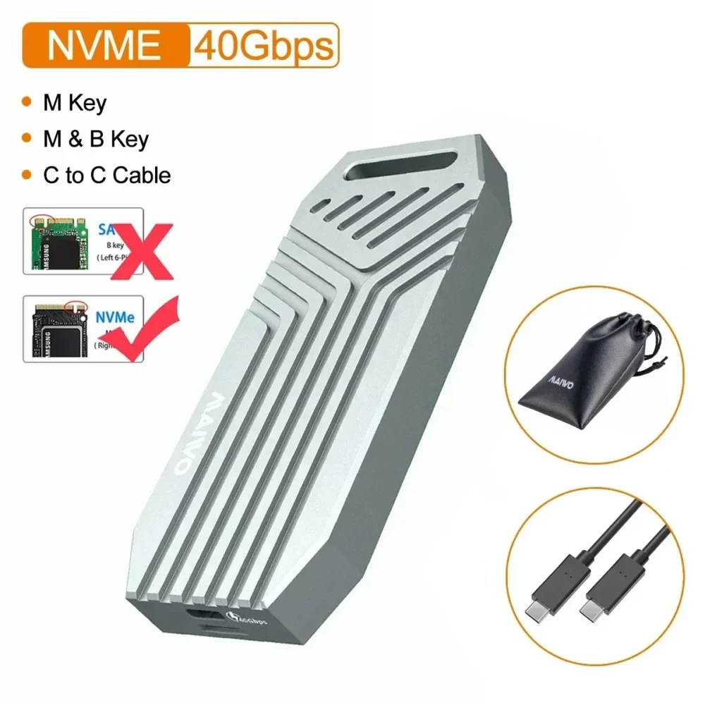 USB 4.0 M.2 NVMe SSD ケース Thunderbolt 4/3 USB 3.2/3.1対応 - 画像 (3)