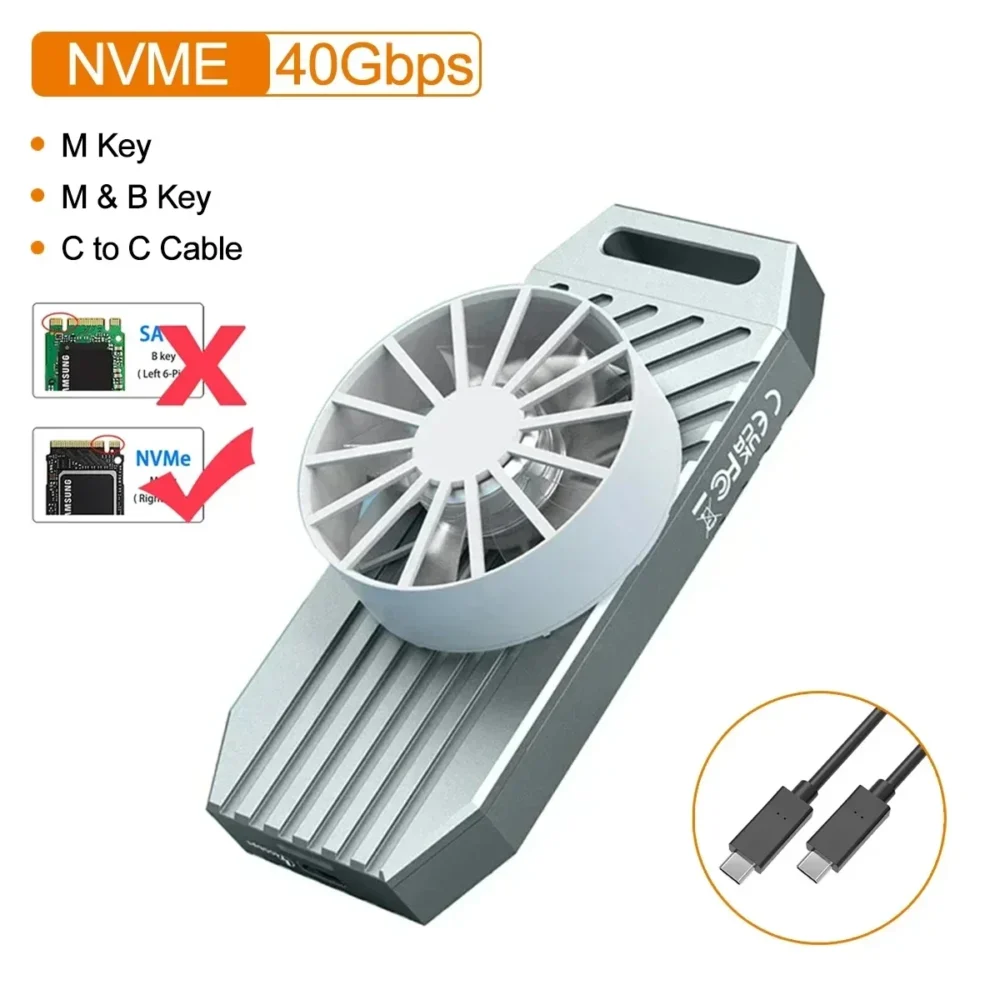 USB 4.0 M.2 NVMe SSD ケース Thunderbolt 4/3 USB 3.2/3.1対応 - 画像 (8)