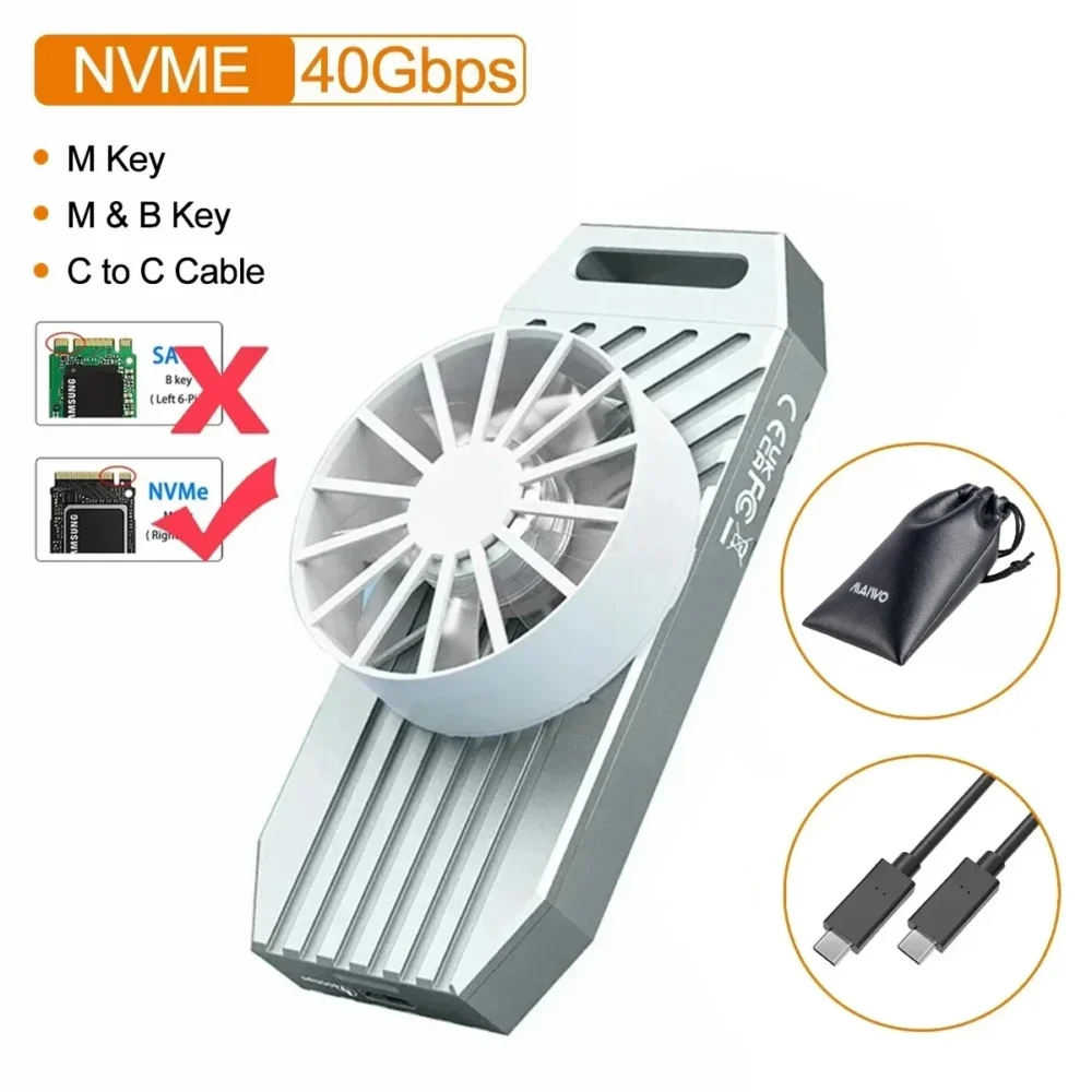 USB 4.0 M.2 NVMe SSD ケース Thunderbolt 4/3 USB 3.2/3.1対応 - 画像 (2)