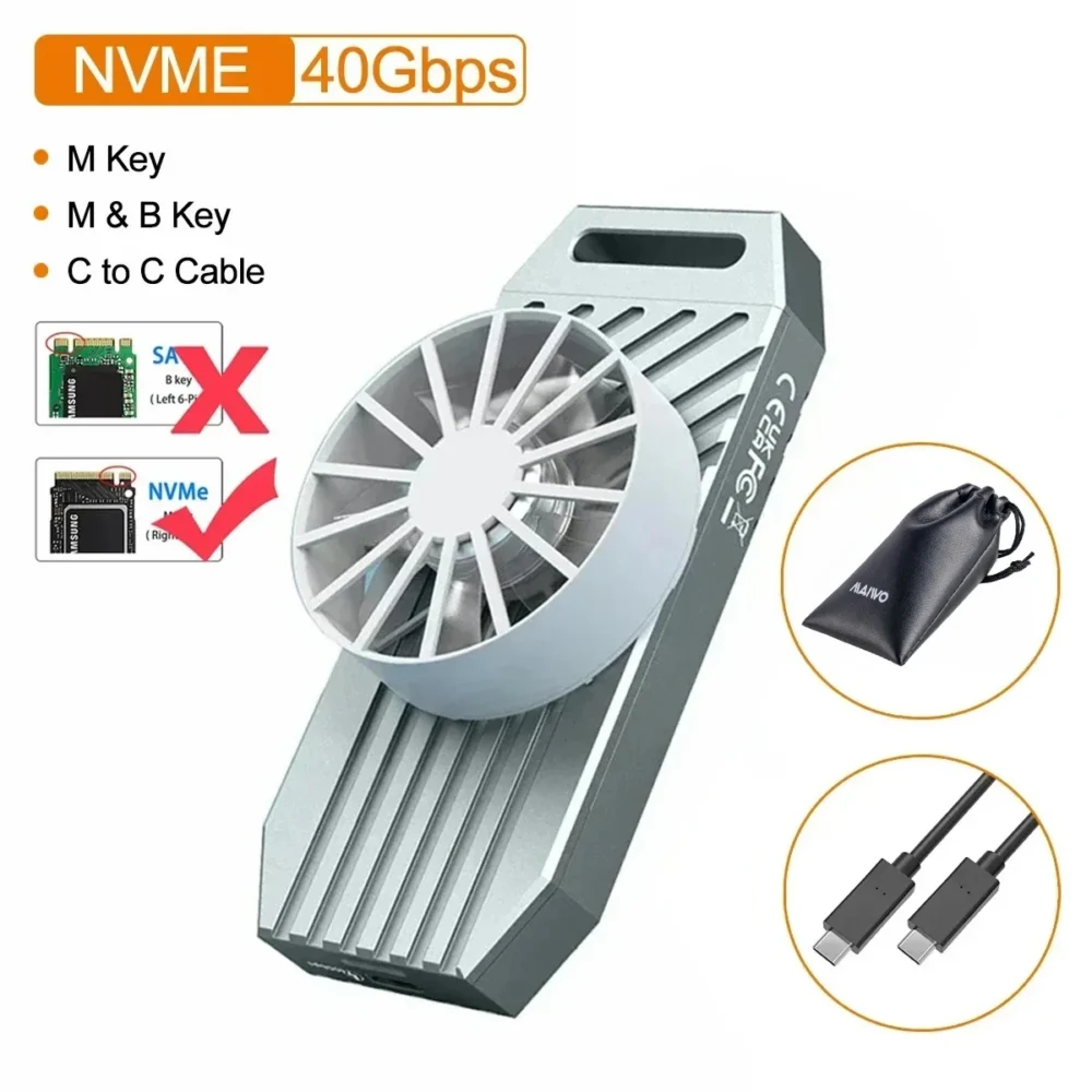 USB 4.0 M.2 NVMe SSD ケース Thunderbolt 4/3 USB 3.2/3.1対応 - 画像 (5)