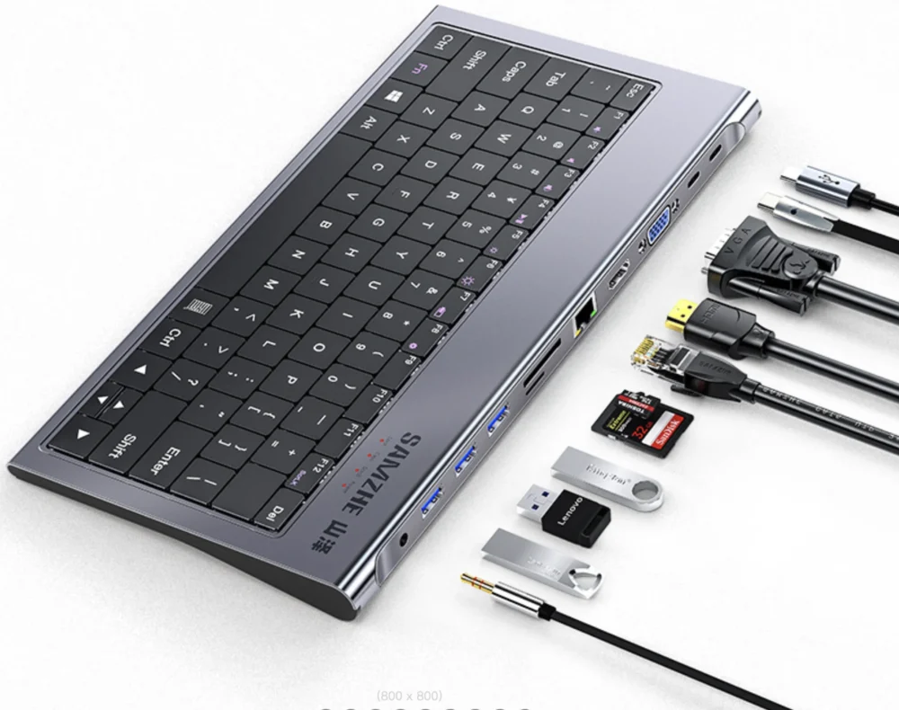 11-in-1 多機能USB-Cドッキングステーション一体型キーボード