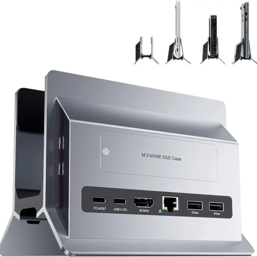 11-in-1 多機能USB-Cドッキングステーション 4K対応SSDスロット搭載 MacBook/ノートPC用 縦型拡張ドック