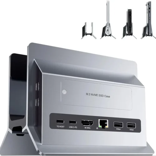 11-in-1 多機能USB-Cドッキングステーション 4K対応SSDスロット搭載 MacBook/ノートPC用 縦型拡張ドック
