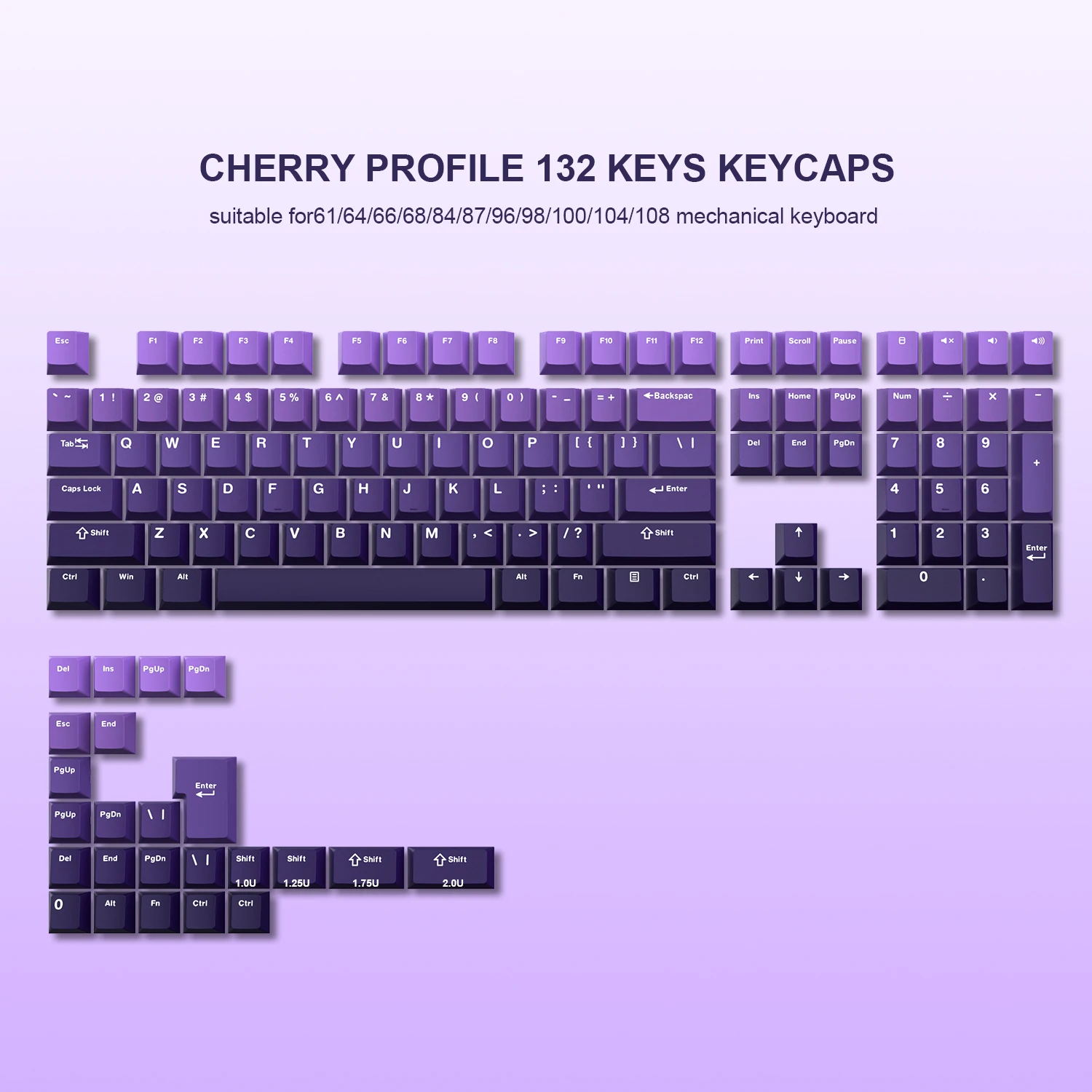 139キー PBT ダブルショット キーキャップ Cherryプロファイル - 画像 (7)