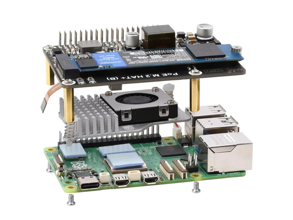Raspberry Pi 5専用 PoE M.2 HAT+ (B)：NVMe SSD対応 拡張ボード - 画像 (6)