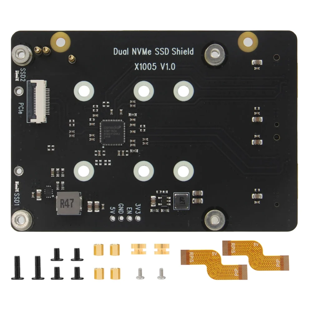 Raspberry Pi 5専用 X1005 デュアル M.2 NVMe SSD シールド - 画像 (7)