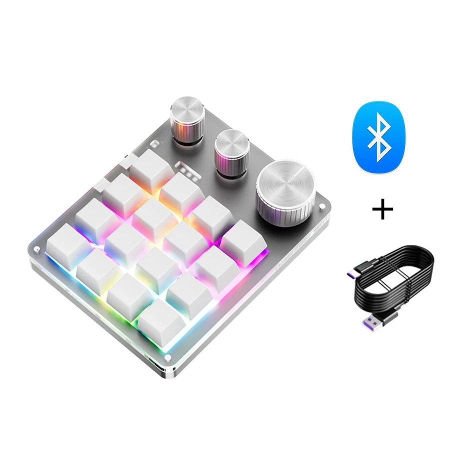 16キー + 3ノブ搭載 3モード対応(有線/Bluetooth/2.4GHz) プログラマブルマクロキーパッド - 画像 (6)