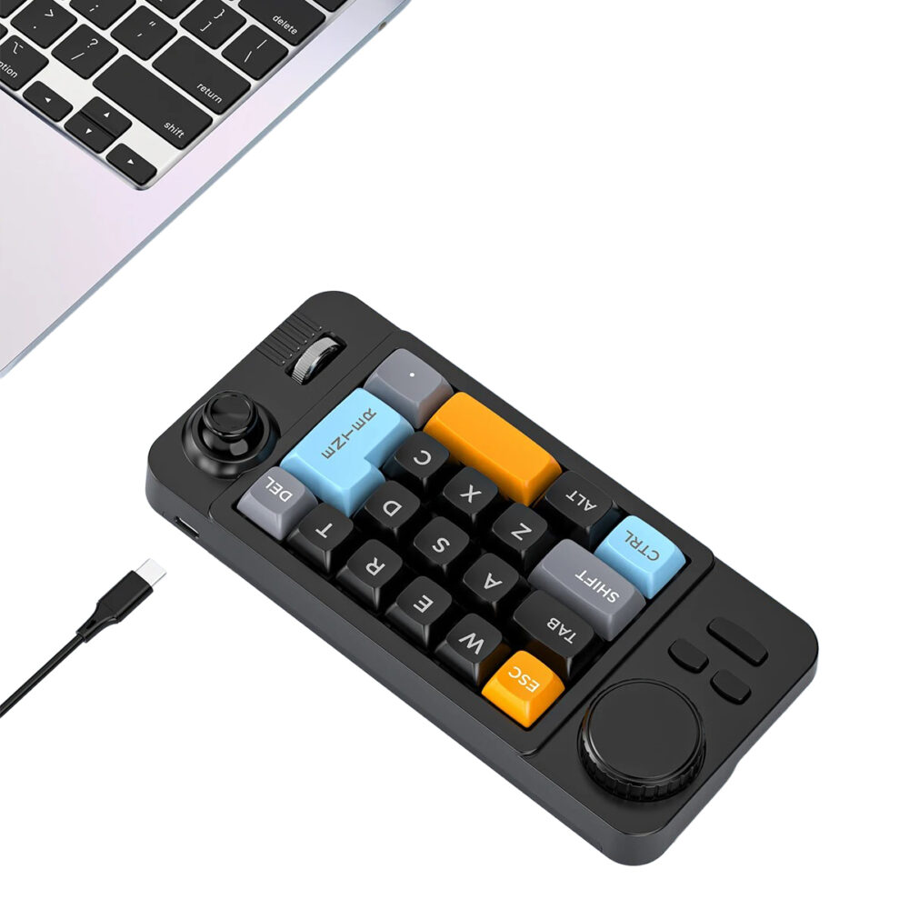19キーフルプログラマブル ホットスワップ有線メカニカルキーパッド - ノブ・ジョイスティック搭載 - Disk House