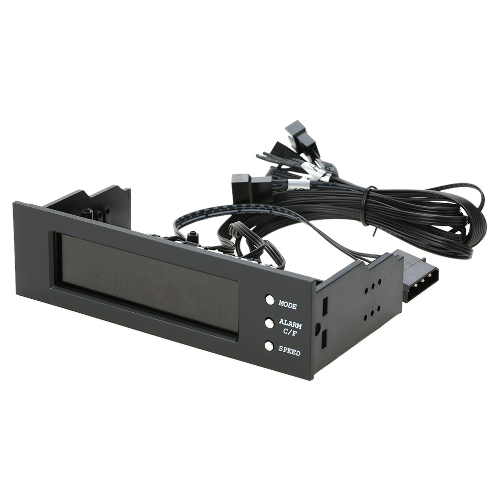 5.25インチ ベイ フロント液晶パネル3ファンスピードコントローラーCPU温度センサー - 画像 (6)