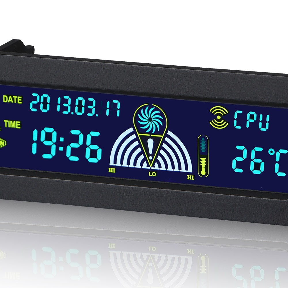 5.25インチ ベイ フロント液晶パネル3ファンスピードコントローラーCPU温度センサー - 画像 (3)