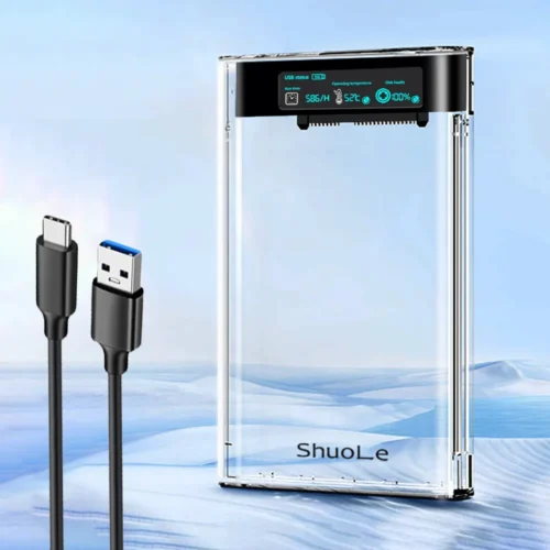 HDスクリーン搭載 2.5インチ SATA HDD/SSD 外付けケース 5Gbps USB 3.2対応