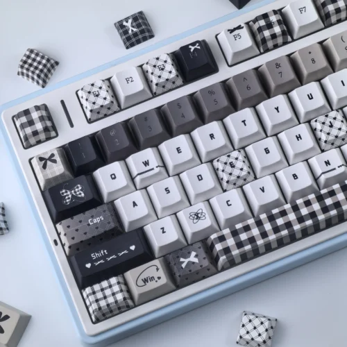 トロブリティッシュ 白黒チェック柄  PBT Cherryプロファイル DIY キーキャップセット