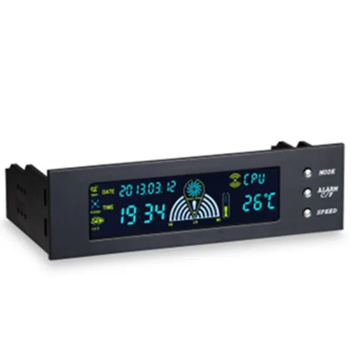 5.25インチ ベイ フロント液晶パネル3ファンスピードコントローラーCPU温度センサー