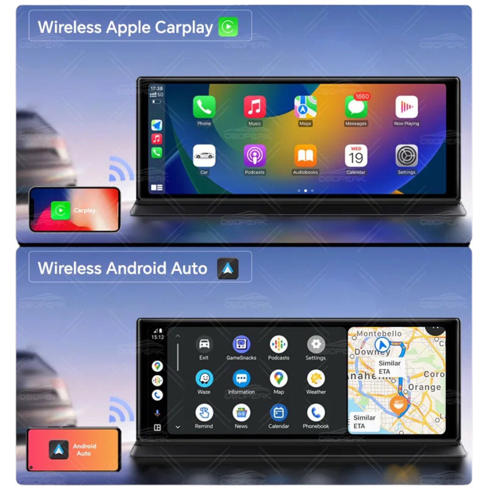 車載スマートモニター 11.3インチ2.5D IPS液晶 前後1080Pドライブレコーダー機能 3システム内蔵 ミラーリング対応 - 画像 (5)