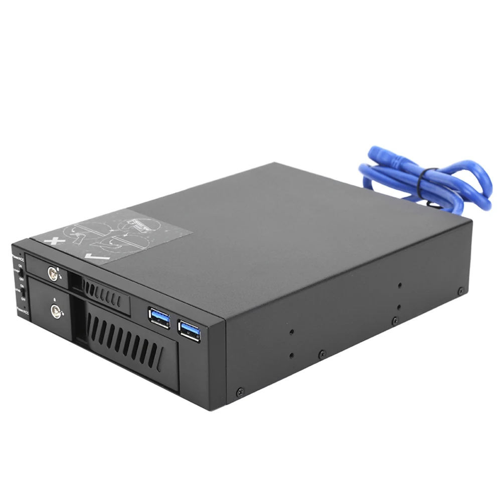 5.25インチベイ用 2.5/3.5インチ HDD/SSD リムーバブルケース - 画像 (3)