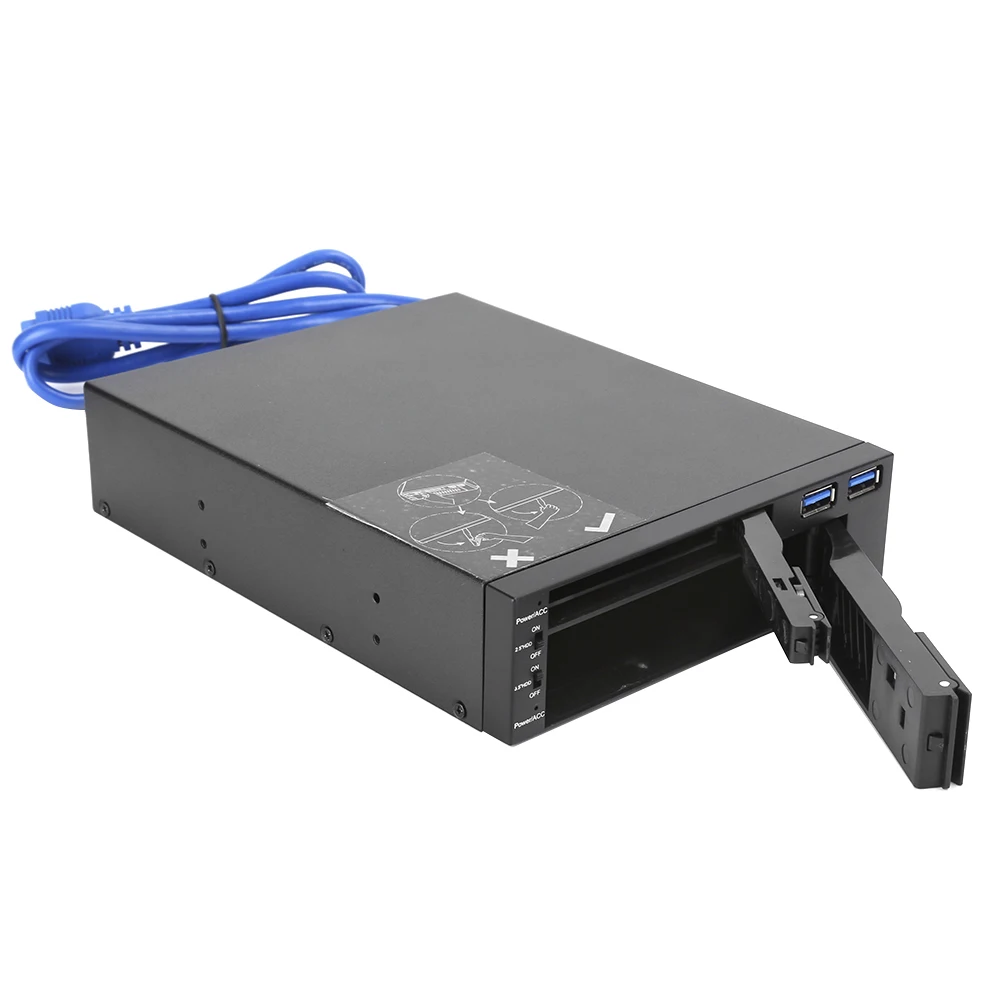 5.25インチベイ用 2.5/3.5インチ HDD/SSD リムーバブルケース - 画像 (4)