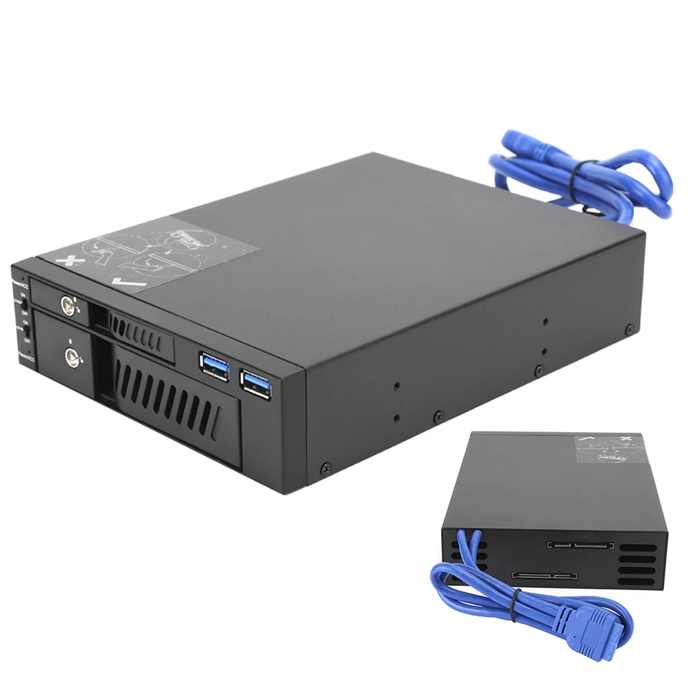 5.25インチベイ用 2.5/3.5インチ HDD/SSD リムーバブルケース - 画像 (2)