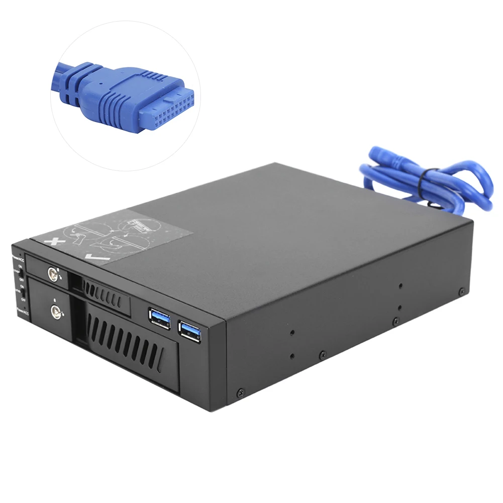 5.25インチベイ用 2.5/3.5インチ HDD/SSD リムーバブルケース - 画像 (5)